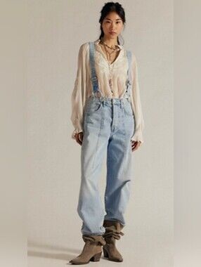 Free People We The Free Berkley Suspender Jeans- Homecoming